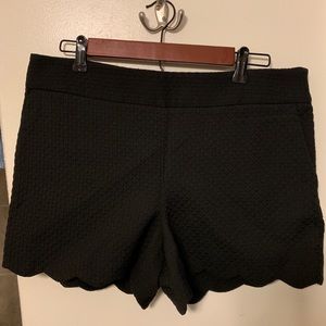 Black Scalloped Shorts
